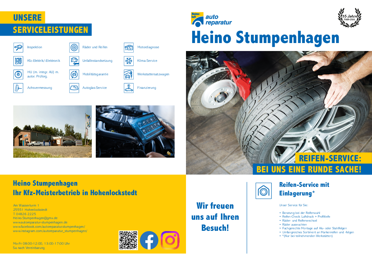 Werkstattprospekt von Heino Stumpenhagen Bild von Werkstattprospekt von Heino Stumpenhagen